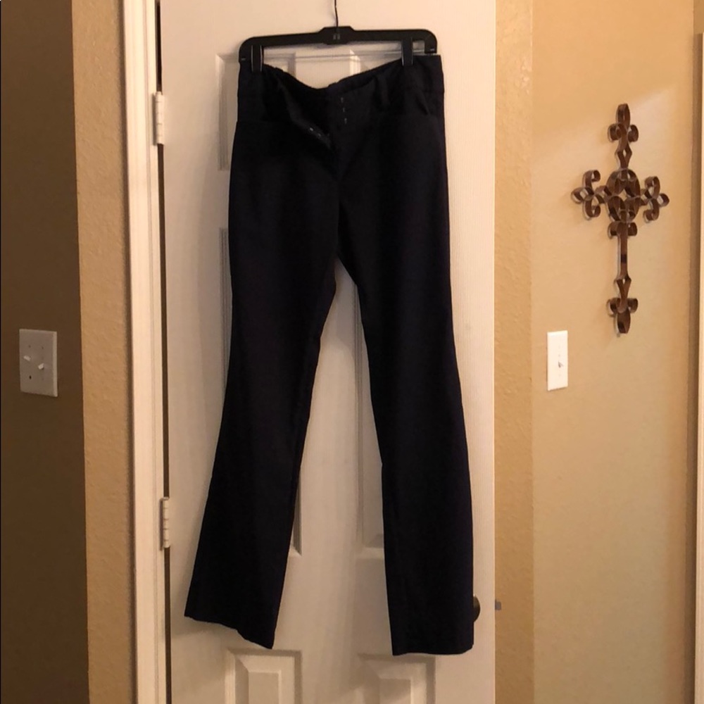 The Limited Exact Stretch Navy Pinstripe pants